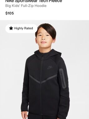 Nike Tech Fleece, Full-Zip Hoodie with Chevron Detail, Black color!